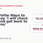 Polite Ways to Say ‘I will check and get back to you’