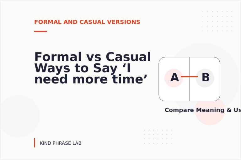 Formal vs Casual Ways to Say ‘I need more time’ Formal vs Casual Ways to Say ‘I need more time’